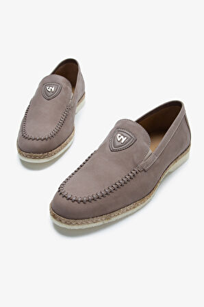 Giampiero Nicola Stephan Erkek Bej Nubuk Hakiki Deri Loafer Ayakkabı 664 L40262 ERK AYK Y23