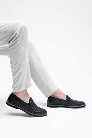 Giampiero Nicola Erkek Hakiki Deri Siyah Loafer Ayakkabı 664 L40233C ERK AYK Y23 BLACK
