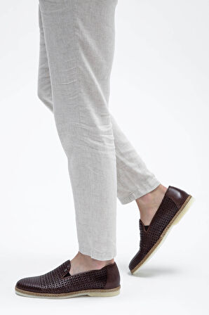 Giampiero Nicola Erkek Hakiki Deri Kahverengi Loafer Ayakkabı 664 L40233C ERK AYK Y23 BROWN