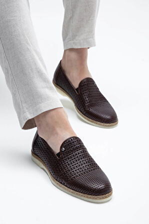 Giampiero Nicola Erkek Hakiki Deri Kahverengi Loafer Ayakkabı 664 L40233C ERK AYK Y23 BROWN