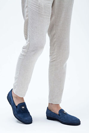 Giampiero Nicola Erkek Hakiki Deri Lacivert Loafer Ayakkabı 664 L40269A ERK AYK Y23 NAVY