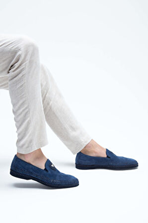 Giampiero Nicola Erkek Hakiki Deri Lacivert Loafer Ayakkabı 664 L40269A ERK AYK Y23 NAVY