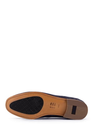 Tamer Tanca Erkek Hakiki Deri Lacivert Süet Loafer Ayakkabı 183 27305 ERK AYK SK23/24 LACI SUET