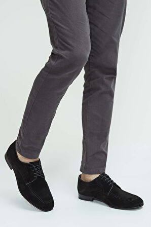 Tamer Tanca Erkek Hakiki Deri Siyah Süet Casual Ayakkabı 183 27302 ERK AYK SK23/24 SIYAH SUET