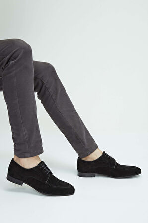 Tamer Tanca Erkek Hakiki Deri Siyah Süet Casual Ayakkabı 183 27302 ERK AYK SK23/24 SIYAH SUET