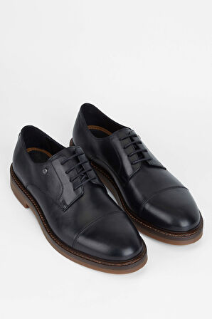 Tamer Tanca Erkek Hakiki Deri Siyah Deri Casual Ayakkabı 183 27452 ERK AYK SK23/24 SIYAH DR