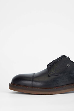 Tamer Tanca Erkek Hakiki Deri Siyah Deri Casual Ayakkabı 183 27452 ERK AYK SK23/24 SIYAH DR