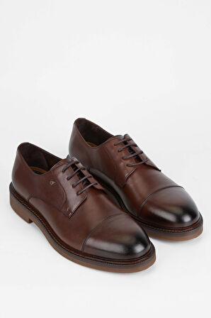 Tamer Tanca Erkek Hakiki Deri Kahverengi Casual Ayakkabı 183 27452 ERK AYK SK23/24 KAHVE DR