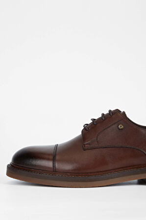 Tamer Tanca Erkek Hakiki Deri Kahverengi Casual Ayakkabı 183 27452 ERK AYK SK23/24 KAHVE DR