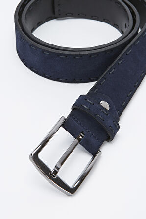 Valmenti Erkek Lacivert Süet Hakiki Deri Casual Kemer 483 011-151VAL ERK KEMER