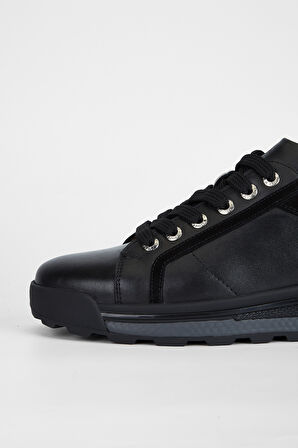 Valmenti Erkek Siyah Deri Casual Ayakkabı 383 5655 ERK AYK SK23/24