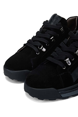 Tamer Tanca Erkek Hakiki Deri Siyah Süet Casual Ayakkabı 383 5653 ERK AYK SK23/24 SIYAH SUET