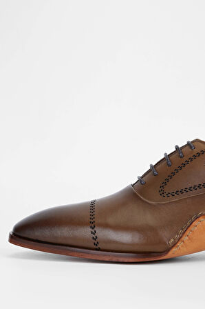 Tamer Tanca Erkek Hakiki Deri Kahverengi Klasik Ayakkabı 987 010 ERK AYK SK23/24 KAHVE