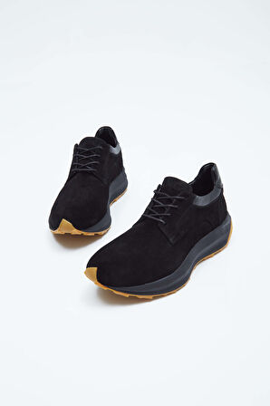 Tamer Tanca Erkek Hakiki Deri Siyah Sneakers & Spor Ayakkabı 698 1053-6 ERK AYK SK23/24 SYH SUET/SYH NAPPA