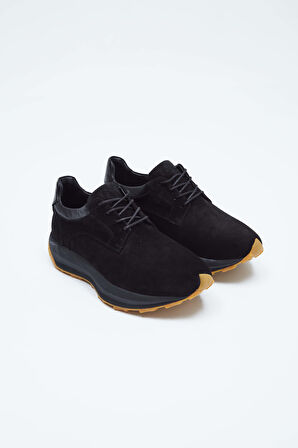 Tamer Tanca Erkek Hakiki Deri Siyah Sneakers & Spor Ayakkabı 698 1053-6 ERK AYK SK23/24 SYH SUET/SYH NAPPA