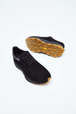 Tamer Tanca Erkek Hakiki Deri Siyah Sneakers & Spor Ayakkabı 698 1053-6 ERK AYK SK23/24 SYH SUET/SYH NAPPA