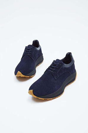 Tamer Tanca Erkek Hakiki Deri Lacivert Sneakers & Spor Ayakkabı 698 1053-6 ERK AYK SK23/24 LACI SUET/LACI NAPPA