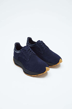 Tamer Tanca Erkek Hakiki Deri Lacivert Sneakers & Spor Ayakkabı 698 1053-6 ERK AYK SK23/24 LACI SUET/LACI NAPPA
