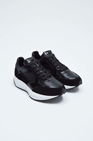 Tamer Tanca Erkek Hakiki Deri Siyah Süet Sneakers & Spor Ayakkabı 698 1053-4 ERK AYK SK23/24 SIYAH SUET