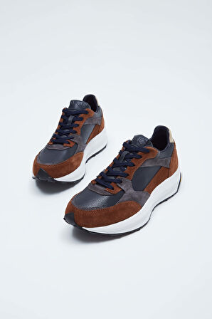 Tamer Tanca Erkek Hakiki Deri Taba Sneakers & Spor Ayakkabı 698 1053-4 ERK AYK SK23/24 TABA SUET/LACI