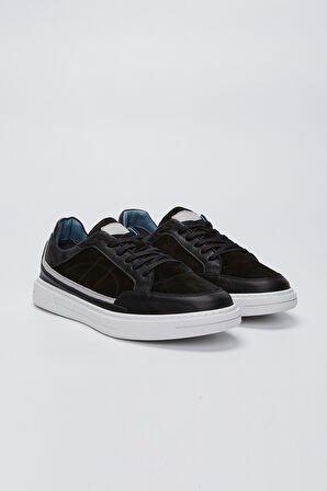 Valmenti Erkek Siyah Süet Deri Sneakers & Spor Ayakkabı 167 7084 ERK AYK Y23