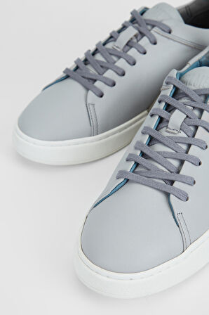 Valmenti Erkek Gri Hakiki Deri Sneakers & Spor Ayakkabı 167 7046 ERK AYK Y23