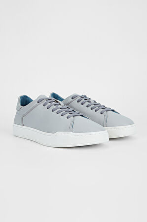 Valmenti Erkek Gri Hakiki Deri Sneakers & Spor Ayakkabı 167 7046 ERK AYK Y23
