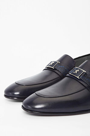 Tamer Tanca Erkek Hakiki Deri Lacivert Loafer Ayakkabı 537 3226 ERK AYK SK23/24 LACIVERT