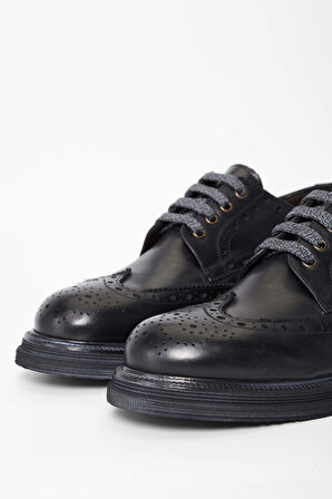 Exton Erkek Hakiki Deri Siyah Casual Ayakkabı 994 9250 ERK AYK K23/24 BLACK