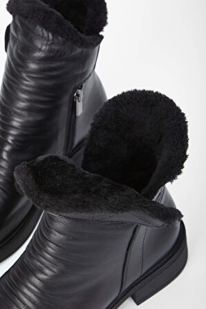 Tamer Tanca Kadın Hakiki Deri Siyah Deri Casual Bot 231 91K BN BOT SK23/24 SIYAH DR