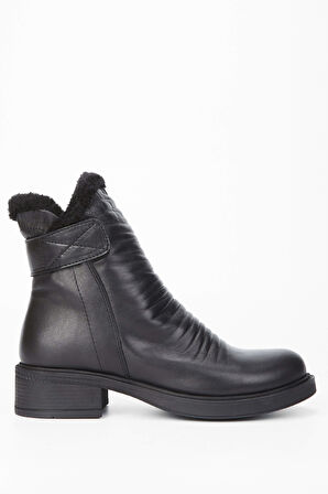 Tamer Tanca Kadın Hakiki Deri Siyah Deri Casual Bot 231 91K BN BOT SK23/24 SIYAH DR