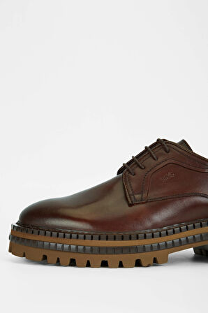 Tamer Tanca Erkek Hakiki Deri Kahverengi Casual Ayakkabı 537 3253 ERK AYK SK23/24 KAHVE