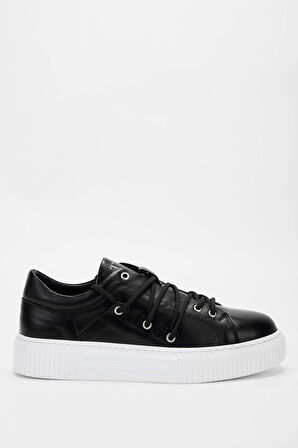 Tamer Tanca Erkek Hakiki Deri Siyah Sneakers & Spor Ayakkabı 352 19014 ERK AYK SK23/24 SIYAH