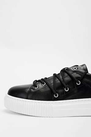 Tamer Tanca Erkek Hakiki Deri Siyah Sneakers & Spor Ayakkabı 352 19014 ERK AYK SK23/24 SIYAH