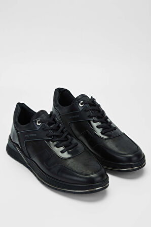 Tamer Tanca Erkek Hakiki Deri Siyah Sneakers & Spor Ayakkabı 381 18626 ERK AYK SK23/24 SIYAH