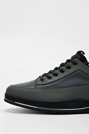 Tamer Tanca Erkek Hakiki Deri Gri Sneakers & Spor Ayakkabı 381 18630 ERK AYK SK23/24 GRI