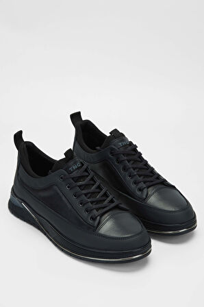 Tamer Tanca Erkek Hakiki Deri Siyah Sneakers & Spor Ayakkabı 381 18630 ERK AYK SK23/24 SIYAH