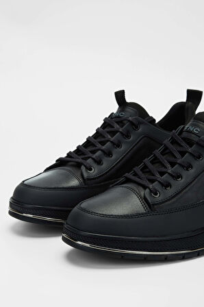 Tamer Tanca Erkek Hakiki Deri Siyah Sneakers & Spor Ayakkabı 381 18630 ERK AYK SK23/24 SIYAH
