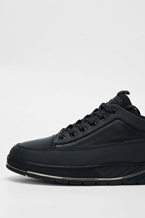 Tamer Tanca Erkek Hakiki Deri Siyah Sneakers & Spor Ayakkabı 381 18630 ERK AYK SK23/24 SIYAH