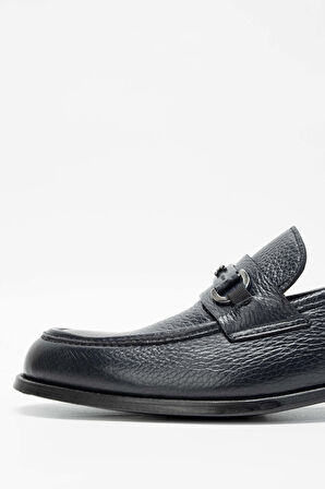 Tamer Tanca Erkek Hakiki Deri Lacivert Loafer Ayakkabı 477 63933 ERK AYK SK23/24 LACI GYK