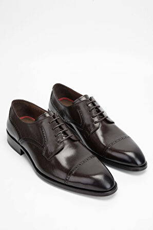 Tamer Tanca Erkek Hakiki Deri Kahverengi Klasik Ayakkabı 477 66905 ERK AYK SK23/24 KAHVE BFL