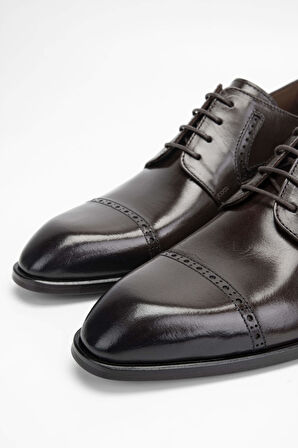 Tamer Tanca Erkek Hakiki Deri Kahverengi Klasik Ayakkabı 477 66905 ERK AYK SK23/24 KAHVE BFL