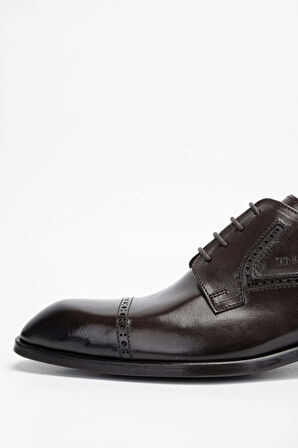 Tamer Tanca Erkek Hakiki Deri Kahverengi Klasik Ayakkabı 477 66905 ERK AYK SK23/24 KAHVE BFL