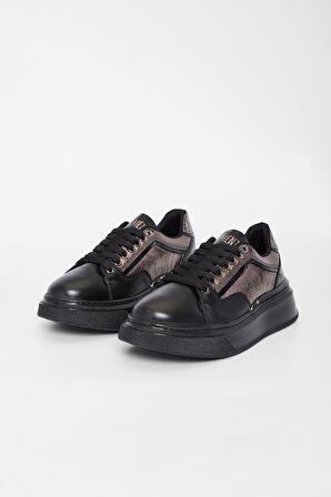 Valmenti Kadın Siyah/antrasit Vegan Sneakers & Spor Ayakkabı 804 0208-21 BN AYK SK23/24