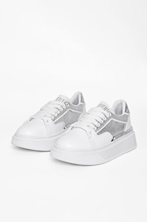Valmenti Kadın Beyaz Gümüş Vegan Sneakers & Spor Ayakkabı 804 0208-21 BN AYK SK23/24
