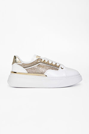 Valmenti Kadın Beyaz altın Vegan Sneakers & Spor Ayakkabı 804 0208-21 BN AYK SK23/24