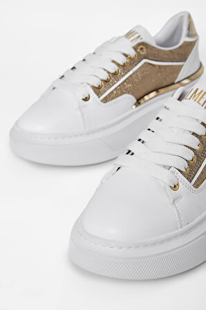 Valmenti Kadın Beyaz altın Vegan Sneakers & Spor Ayakkabı 804 0208-21 BN AYK SK23/24