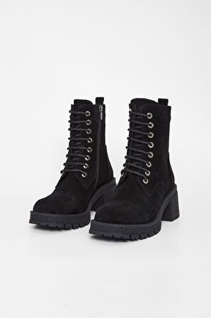 Valmenti Kadın Siyah Süet Deri Casual Bot 33 27510 BN BOT SK23/24