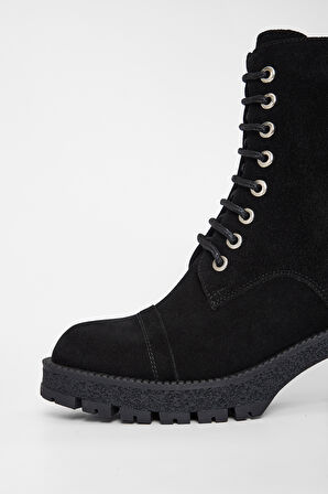 Valmenti Kadın Siyah Süet Deri Casual Bot 33 27510 BN BOT SK23/24