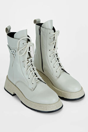 Tamer Tanca Kadın Hakiki Deri Kırık Beyaz Casual Bot 33 630 BN BOT SK23/24 OFF WHITE DR